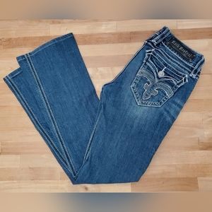 Rock Revival Debbie Women's Blue Jeans Boot RR1J8107 Size 27 Denim 98% Cotton